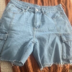 Denim Cargo Women Shorts